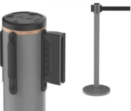 Light Gray Retractable Belt Barrier Stanchion
